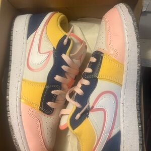 Jordan Pink and Yellow Sneakers Dynamic Color Block Design